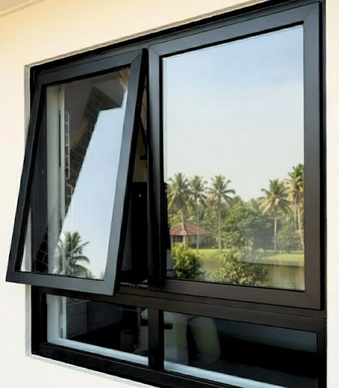 black upvc awning window