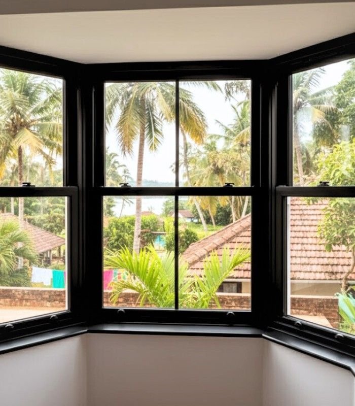 black upvc bay window