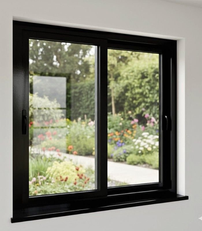 black upvc sliding window