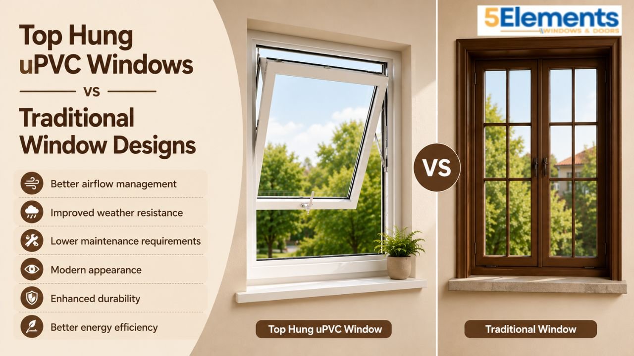 top hung upvc window
